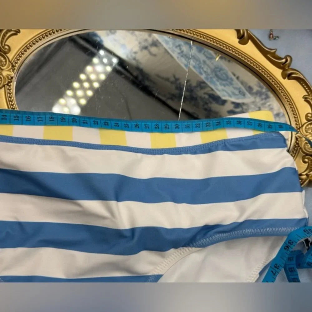 🆕 STAUD 🧿 NWT ColorBlock Stripe Bikini Set: Liv Top Sz L + Devon Bottom Sz XL - Picture 14 of 16